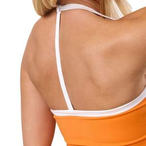 Camiseta Deportiva Naranja para Mujer, Top Corto Elástico Ajustado sin Mangas para Entrenamiento, Gimnasio, Running, Fitness, Ropa Deportiva Activa - Product Image 6