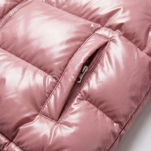 Veste matelassée courte pour femme, mode hiver streetwear, rose brillant, résistante à l'eau, col montant, ourlet à cordon de serrage, style bulle - Product Image 4