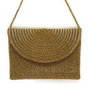 กระเป๋าคลัทช์ลูกปัดทองทำมือ ทนทาน ปิดด้วยแม่เหล็ก ขนาดสั่งทำได้ สำหรับงานเลี้ยงตอนเย็น งานแต่งงาน เพื่อนเจ้าสาว ของขวัญสไตล์อินเดีย สำหรับผู้หญิง ป้องกันการโจรกรรม - Product Image 2