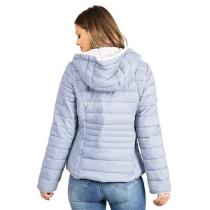 Women's Puffer Hooded Waterproof Canvas Puffer Jacket Lightweight Winter <b>Coat</b> with Zipper Closure Casual Style Down Filling - Product Image 5