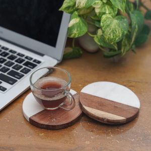<b>Rustic</b> Wooden Coaster <b>Set</b> for Glasses Cups and Mugs Handmade <b>Table</b> Protection Coasters for <b>Dining</b> and Office Use - Product Image 5