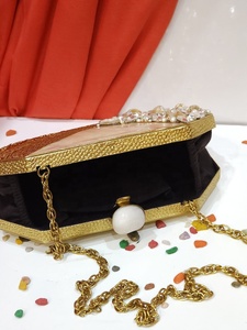 Luxury Handmade Mother of <b>Pearl</b> Rhinestone and Brass Evening <b>Bag</b> Hot Sale Wedding Light Lady Clutch for Parties - Product Image 4