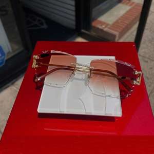 Gafas de Sol Modernas de Corte Redondo con Lentes Marrones, Certificadas por GRA, con Moissanita VVS, para Fiestas, Estilo Hip Hop, para Hombre y Mujer, a Precio de Mayoreo - Product Image 3