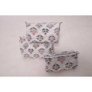 Bolsa de Maquillaje con Estampado Floral de Algodón, Bolsa de Cosméticos para Mujer, Bolsa de Aseo con Cierre, Organizador de Viaje, Regalo para Ella - Product Image 5