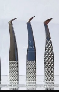 Pinzas Cosméticas Profesionales de Acero Inoxidable TOP RIGHT, Punta Lisa, Ligeras, Antiestáticas, Punta Afilada de 10 mm para Pestañas Postizas - Product Image 5