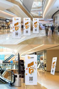 Expositor de Banner Impreso de Primera Calidad |   Soporte Ligero y Portátil de Aluminio para Pancartas Enrollables |   Promoción Publicitaria Moderna - Product Image 4