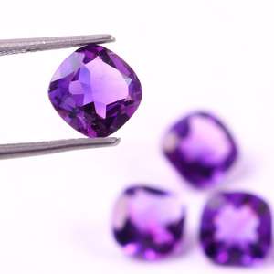 Lot en gros de pierres précieuses naturelles améthyste africaine 3x3mm, taille coussin carrée, facettées, calibrées, pour la fabrication de bijoux - Product Image 2