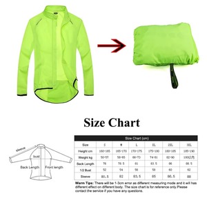 <b>Men</b> Cycling <b>Jacket</b> Windproof Bike Windbreaker <b>Lightweight</b> Reflective High Visibility Riding Coat Neon Green - Product Image 2