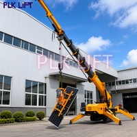 Mini Grúa Araña Eléctrica de 3 Toneladas con Estabilizadores Plegables, Control Remoto, Certificación CE e ISO, para Interiores y Almacenes