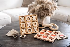 Jeu de Tic Tac Toe en Bois Delarchi Style Bohème Polyvalent pour Jeux Classiques à Deux Joueurs Cadeau de Jouet Unique (Modèle MS191) - Product Image 6