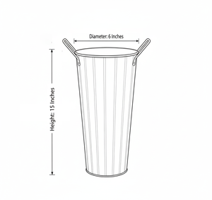 Cubo de metal galvanizado de 15 pulgadas para flores - Cubos de flores estilo rústico para floristería con asas, florero metálico para el hogar y jardín - Product Image 5