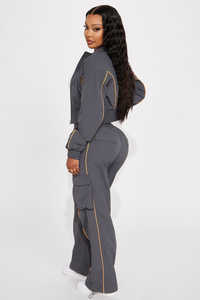 Conjunto de Pantalones Acampanados con Pedrería Estilo Y2K para Mujer, Ropa Deportiva Urbana - Product Image 1