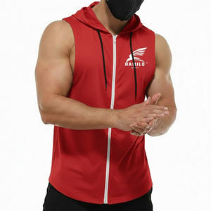 Camiseta sin Mangas de Alta Calidad OEM, Chaleco Deportivo Ajustado para Gimnasio, Camiseta con Capucha para Fisicoculturismo, Prenda Básica de Algodón Mezclado - Product Image 2