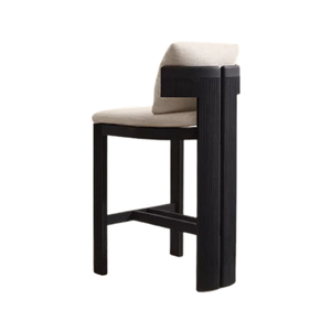 Luxury Outdoor Bar <b>Stool</b> Black Teak Premium Vertical Fluted Frame Durable Design Eco-Friendly Modern Hotel Villa Furniture - Product Image 2