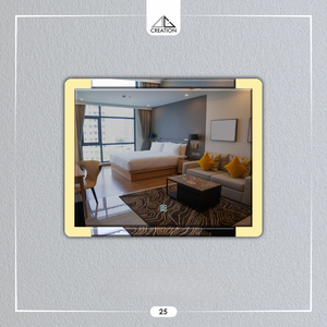 Elegante espejo LED rectangular de acrílico que combina utilidad práctica con arte decorativo, perfecto para un espacio de vida. - Product Image 5