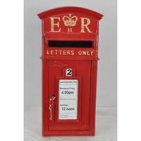 Boîte aux lettres de mariage personnalisable à vendre, rouge, avec emblème ER couronne, design moderne