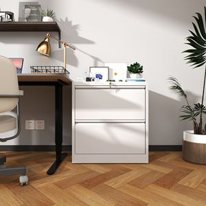 Armadietto Portadocumenti in Metallo a 2 Cassetti con Serratura, Ampio Armadio Orizzontale in Acciaio per Uso Domestico e Ufficio - Product Image 5