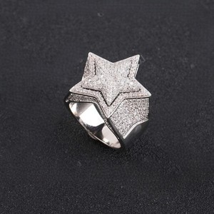Anillo de cóctel de plata 925 con forma de estrella, estilo punk, unisex, para uso diario - Product Image 1