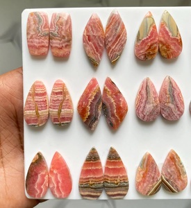 Rhodochrosite Pair Cabochon Natural Pink Color Loose Gemstone Matching Stone for Jewelry Making DIY Earring - Product Image 2