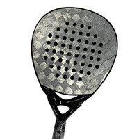 Raquette de paddle en nylon de haute qualité avec poignée en fibre de carbone, design équilibré, légère, service OEM pour l'entraînement et le jeu