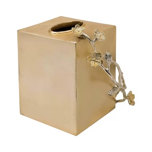Caja de pañuelos cuadrada de metal galvanizado de calidad súper premium con elegante soporte para pañuelos para decoración de mesa - Product Image 4