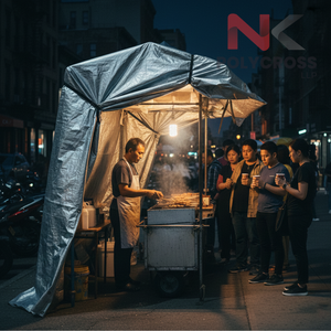 Bâche haute résistance pour couvrir les stands de marché, les chariots alimentaires et les boutiques de bord de route, pour la protection et la mise en place temporaire de marchés. - Product Image 5