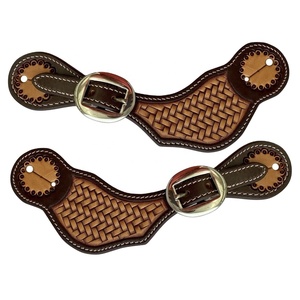 Latest Pattern Best Quality <b>Leather</b> Handmade Spur Strap With Hand <b>Tool</b> <b>Work</b> Wholesale Manufacturer Supplier Saman Exports - Product Image 4