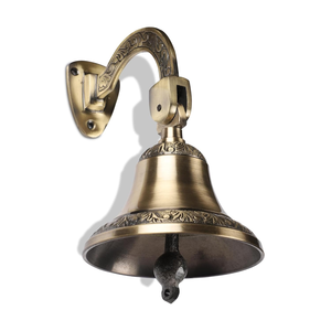 Modern Solid <b>Brass</b> Handmade Round Wall Hanging <b>Bell</b> Door <b>Bell</b> with Deep Ringing Sound Decorative Nautical Home Temple - Product Image 4