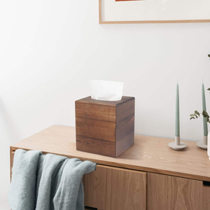 Boîte à mouchoirs en bois de pin, boîte à mouchoirs carrée décorative, porte-boîte à mouchoirs pour salle de bain, chambre à coucher, table à manger - Product Image 1
