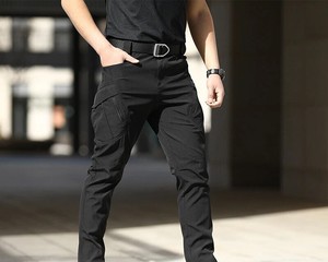 Pantalones Cargo Ligeros de Tejido Softshell, Pantalones Tácticos con Múltiples Bolsillos, Cintura Elástica para Hombre, 100% Poliéster - Product Image 2