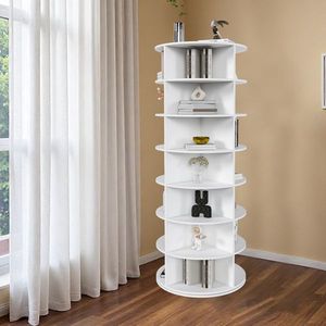 7-Tier Free Standing <b>Rotating</b> Shoe <b>Rack</b> Tower 360 Degrees Revolving <b>Storage</b> Organizer Holds 28 Pairs of Shoes - Product Image 4