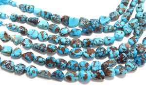 Cuentas de Turquesa Natural de la Mina del Príncipe Egipcio, Forma Redondeada, para la Elaboración de Joyería - Product Image 2