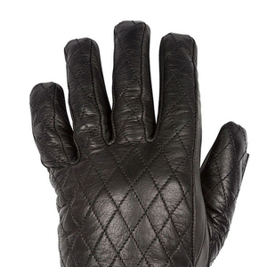 Leather Racing Gloves Full Finger Diamond Stitch Windproof Adjustable Wrist <b>Strap</b> Unisex Outdoor Winter Riding - Product Image 4