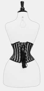 Corset amincissant noir et argenté à rayures pour femme, avec fermeture à agrafes, respirant, pour adulte, taille régulière - Product Image 3