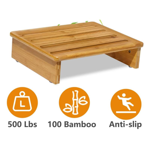 Tabouret en bois massif pour adultes, marchepied compact et robuste pour cuisine, chambre, salle de bain et maison - Product Image 2