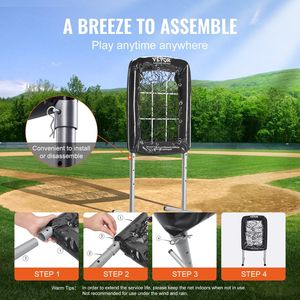 Attrezzatura per Allenamento Baseball e Softball 21"x29" con 9 Fori, Robusta e Regolabile in Altezza, per Pratica di Battuta e Lancio - Product Image 6