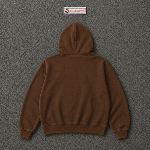 Sweat-shirt à capuche surdimensionné marron avec fermeture éclair, imprimé graphique Wake Up, streetwear pour homme, fermeture éclair intégrale, sweat-shirt à capuche décontracté, mode urbaine, hiver - Product Image 6
