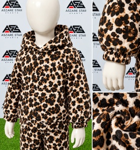 Ensemble deux pièces pour enfants, sweat-shirt à capuche et pantalon de jogging imprimé léopard, qualité supérieure, personnalisable, streetwear pour enfants - Product Image 2