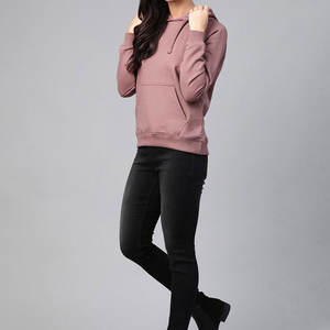 Sweat-shirt décontracté personnalisé pour femme, à demi-zip, manches longues, uni, léger, coupe ample, avec poche - Product Image 4