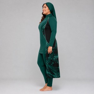 Ensemble Burkini Modeste Professionnel 4 Pièces pour Femme Musulmane, Maillot de Bain Personnalisable avec Logo, Jupe et Bas à Design Frontal, Couleurs Personnalisables en Profondeur - Product Image 4
