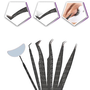 Pince à cils de marque privée facile à ramasser 0.03mm outils de faux cils durables non corrosifs Extension de cils droits en fibre pointue - Product Image 3