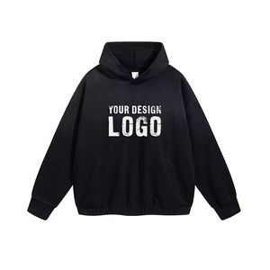 Custom Men <b>Sun</b> Faded Hoodie 400gsm Cotton Fleece Oversized Vintage Streetwear Pullover Wholesale Supplier - Product Image 6