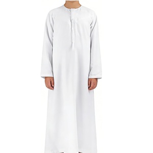 Venta al por Mayor OEM ODM Thobe Dorado para Niños Pequeños, Jubba Musulmana de Manga Larga, Vestido Islámico Tradicional Bordado, Thobes para Niños - Product Image 5