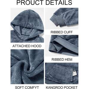 2025 hommes à manches longues poche kangourou Sherpa pull à capuche sweat hiver automne vêtements d'extérieur Anti-rides XXS XL disponible - Product Image 4