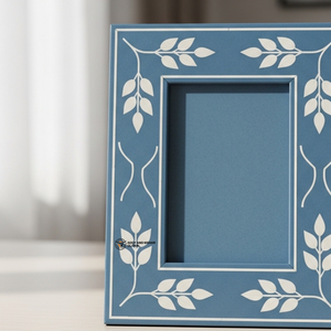 Cadre photo en os bleu incrusté, décoration d'intérieur de luxe faite à la main - Product Image 3