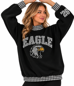 Premium Quality Women Oversized <b>Mock</b> Neck Sweatshirt 100% Cotton Soft Custom Logo Printing Drop Shoulder Pullover - Product Image 4