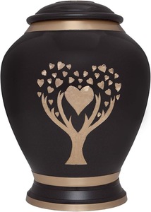 Decorative Premium Brass Oval Handicraft Cremation Urn for Human Ashes Durable <b>Memorial</b> Container with Secure Closure - Product Image 5