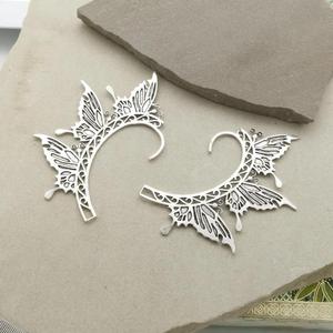 Manchette d'oreille papillon argentée, aile de fée elfe, sans perçage - Product Image 2