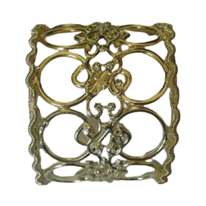 Anillo para Servilletas de Boda de Aluminio - Diseño Cuadrado Glam Ecológico N S Tomar Artesanías Ancho Estándar - Product Image 1