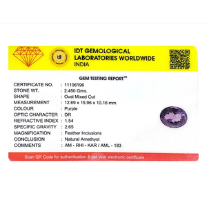 Certified AAA Grade Natural Amethyst Gemstone-12.25 Carat Faceted Purple Stone Wholesale Quality - Product Image 4